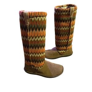 Keen Auburn Navajo Suede Wool Pull On Tall Knit Boots Women's 7